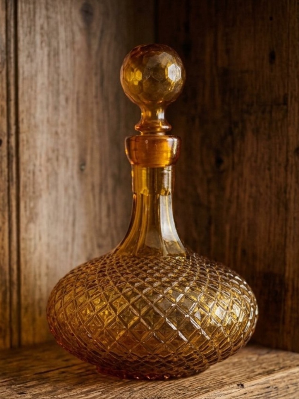 Empoli diamond point amber glass decanter
Vintage
Mid-Century Modern
